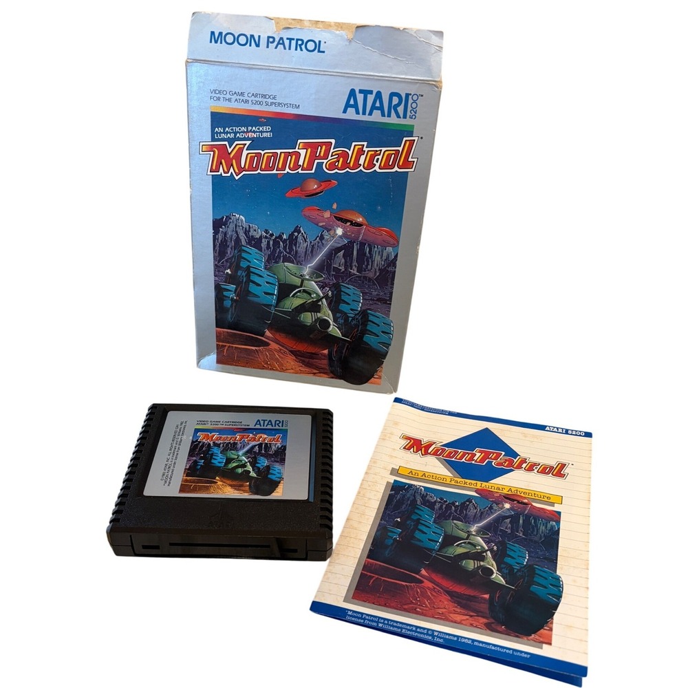 Atari 5200 Moon Patrol Game Cartridge with Box and Manual Model 5241 Vintage